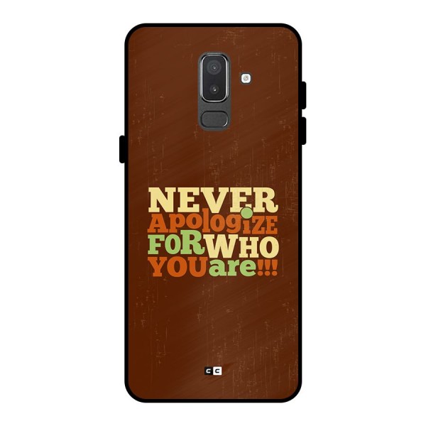 Never Apologize Metal Back Case for Galaxy On8 (2018)