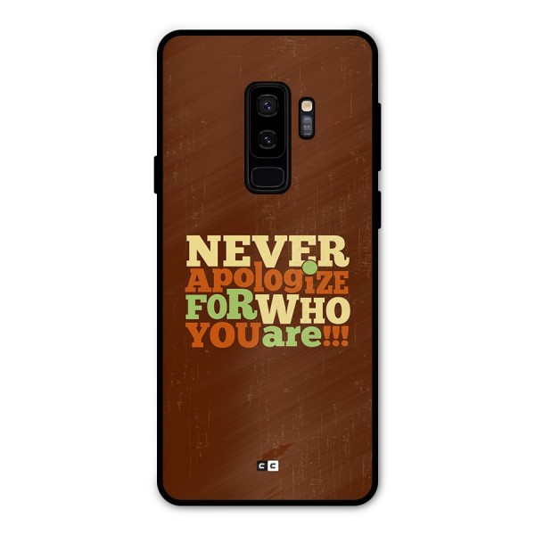 Never Apologize Metal Back Case for Galaxy S9 Plus