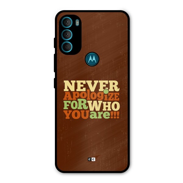 Never Apologize Metal Back Case for Moto G71 5G