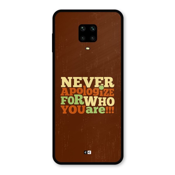 Never Apologize Metal Back Case for Poco M2