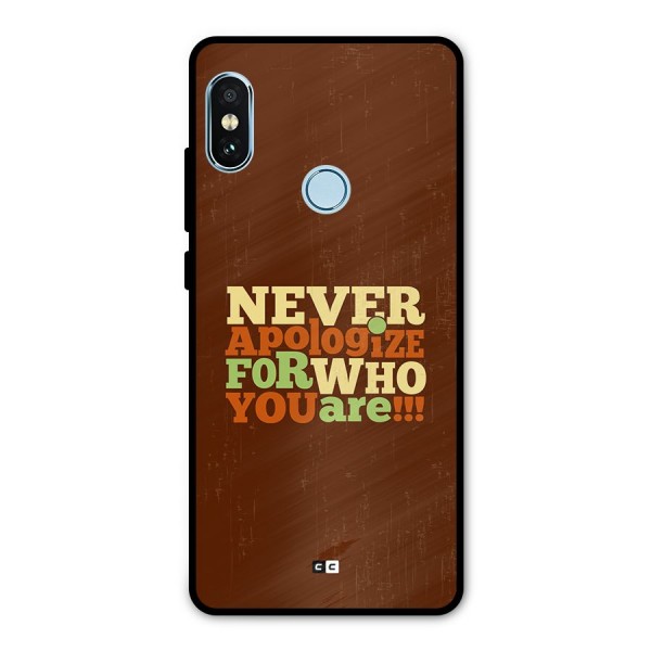 Never Apologize Metal Back Case for Redmi Note 5 Pro