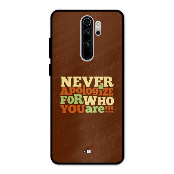 Never Apologize Metal Back Case for Redmi Note 8 Pro