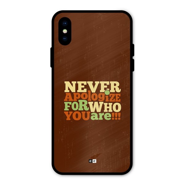 Never Apologize Metal Back Case for iPhone X