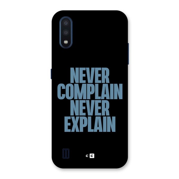 Never Complain Never Explain Back Case for Galaxy M01