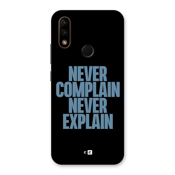 Never Complain Never Explain Back Case for Lenovo A6 Note