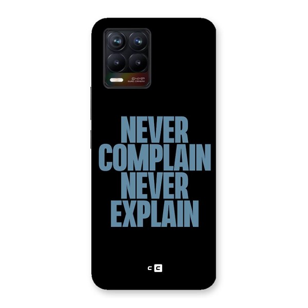 Never Complain Never Explain Glass Back Case for Realme 8