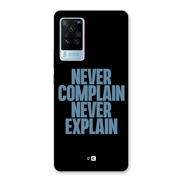 Never Complain Never Explain Glass Back Case for Vivo X60 Pro