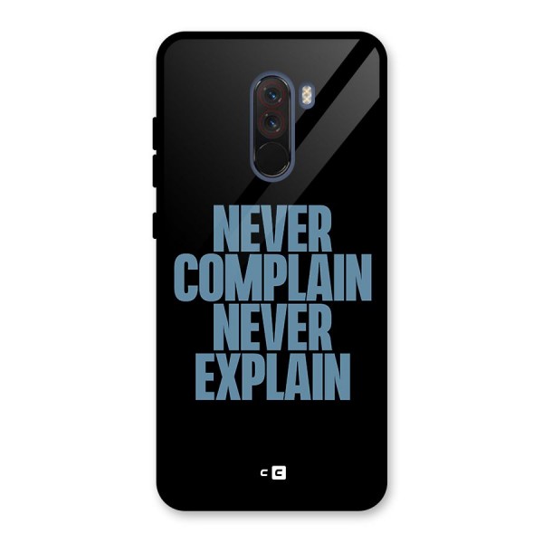 Never Complain Never Explain Glass Back Case for Poco F1