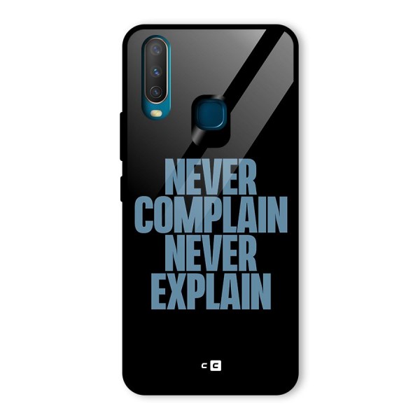 Never Complain Never Explain Glass Back Case for Vivo Y15