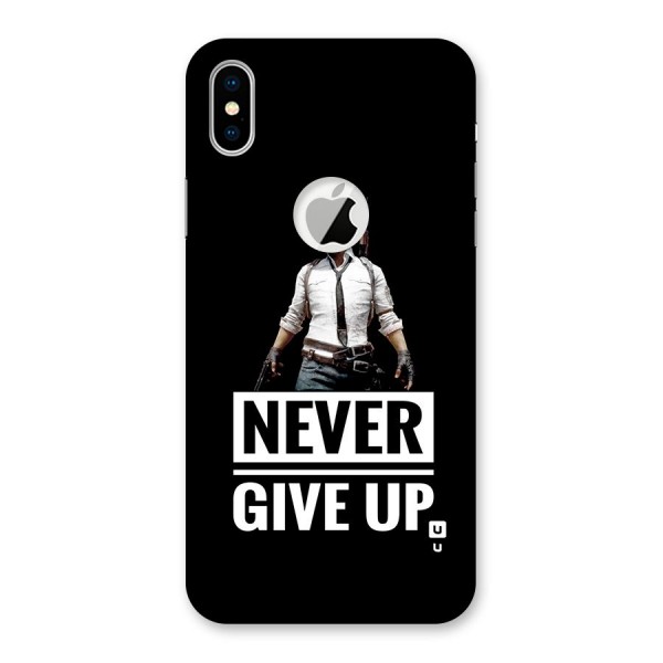 Never Giveup Back Case for iPhone XS Logo Cut