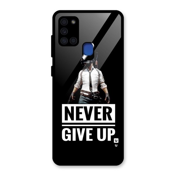 Never Giveup Glass Back Case for Galaxy A21s