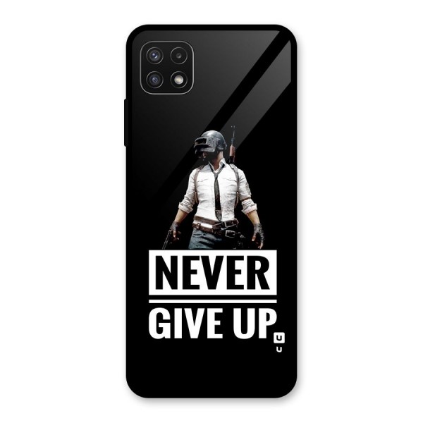 Never Giveup Glass Back Case for Galaxy A22 5G