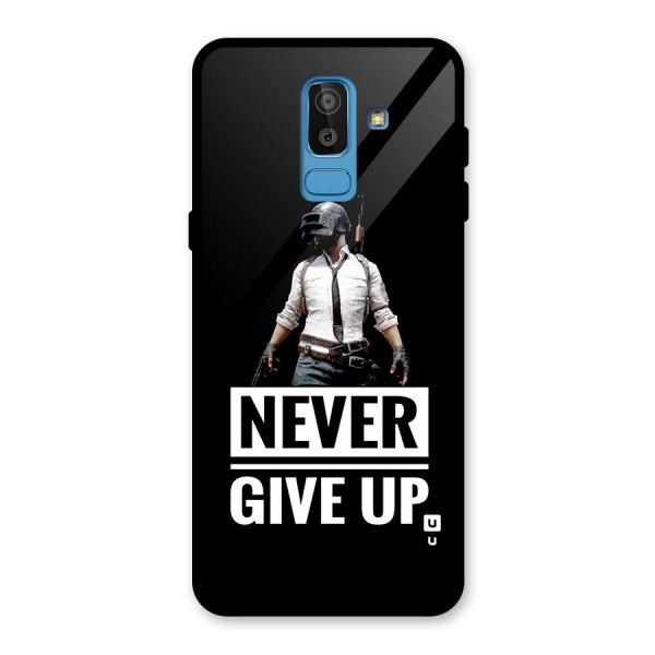 Never Giveup Glass Back Case for Galaxy J8