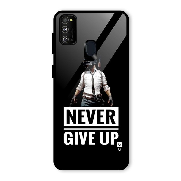 Never Giveup Glass Back Case for Galaxy M21