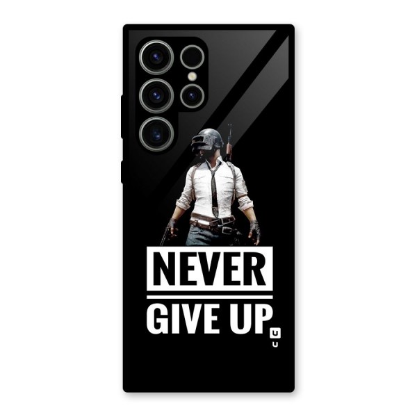 Never Giveup Glass Back Case for Galaxy S23 Ultra