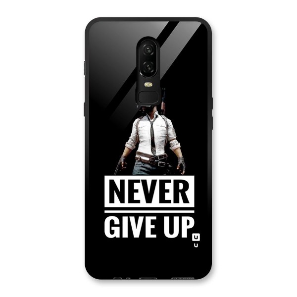 Never Giveup Glass Back Case for OnePlus 6