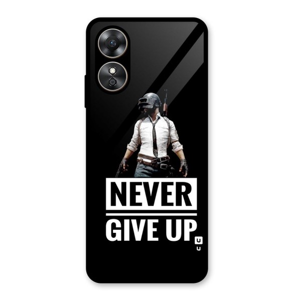 Never Giveup Glass Back Case for Oppo A17