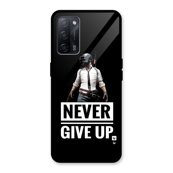 Never Giveup Glass Back Case for Oppo A53s 5G