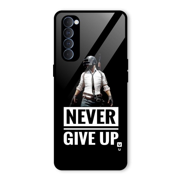 Never Giveup Glass Back Case for Oppo Reno4 Pro