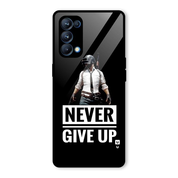 Never Giveup Glass Back Case for Oppo Reno5 Pro 5G