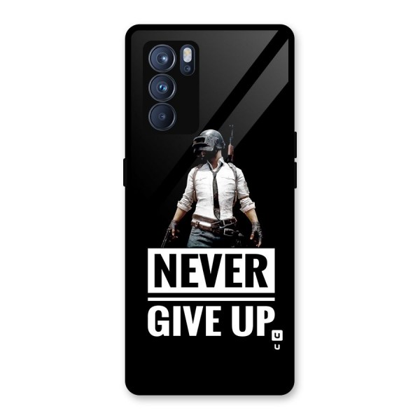 Never Giveup Glass Back Case for Oppo Reno6 Pro 5G