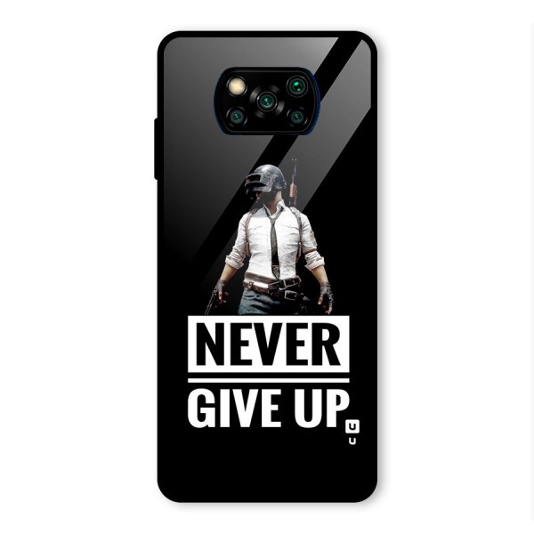 Never Giveup Glass Back Case for Poco X3 Pro