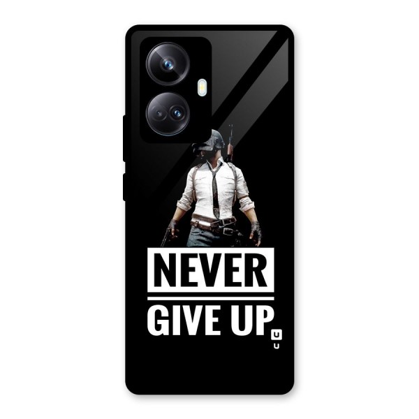 Never Giveup Glass Back Case for Realme 10 Pro Plus