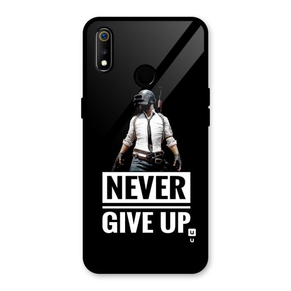 Never Giveup Glass Back Case for Realme 3