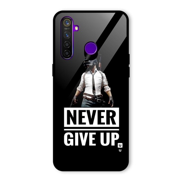 Never Giveup Glass Back Case for Realme 5 Pro