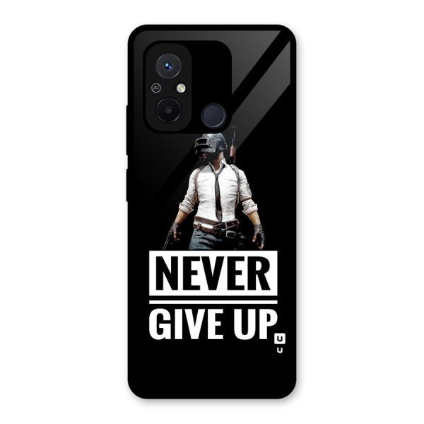 Never Giveup Glass Back Case for Redmi 12C