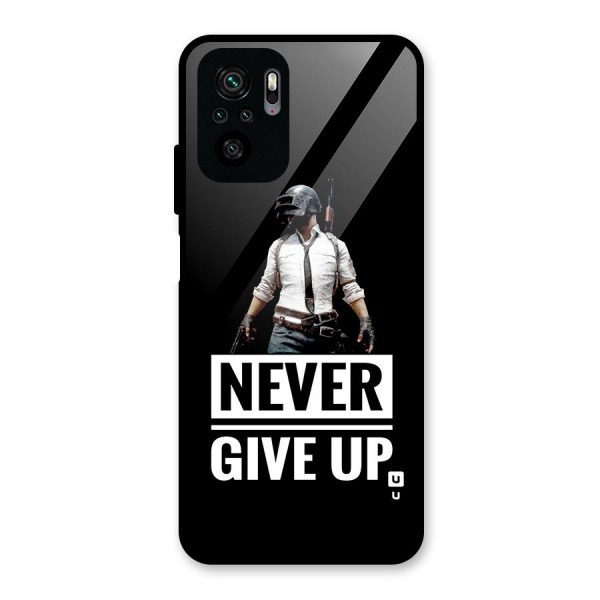 Never Giveup Glass Back Case for Redmi Note 10