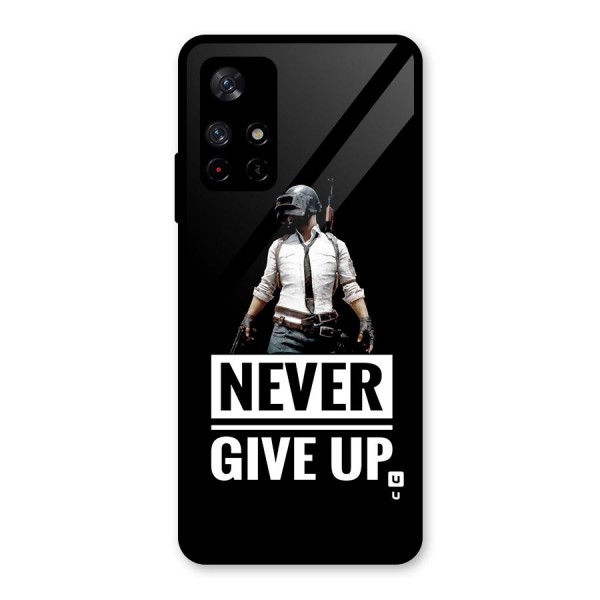 Never Giveup Glass Back Case for Redmi Note 11T 5G