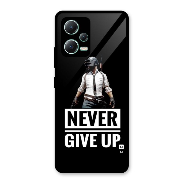 Never Giveup Glass Back Case for Redmi Note 12 5G