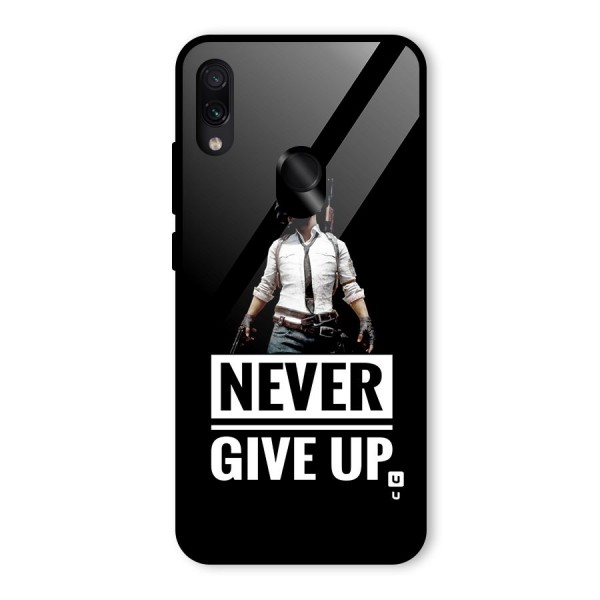 Never Giveup Glass Back Case for Redmi Note 7