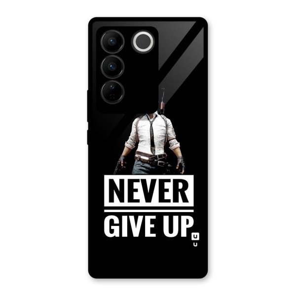 Never Giveup Glass Back Case for Vivo V27 Pro