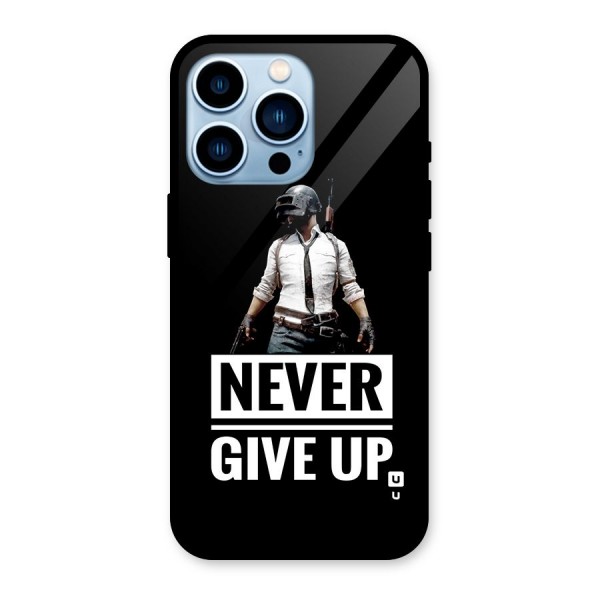 Never Giveup Glass Back Case for iPhone 13 Pro