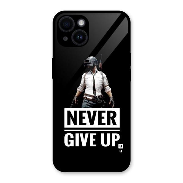 Never Giveup Glass Back Case for iPhone 14