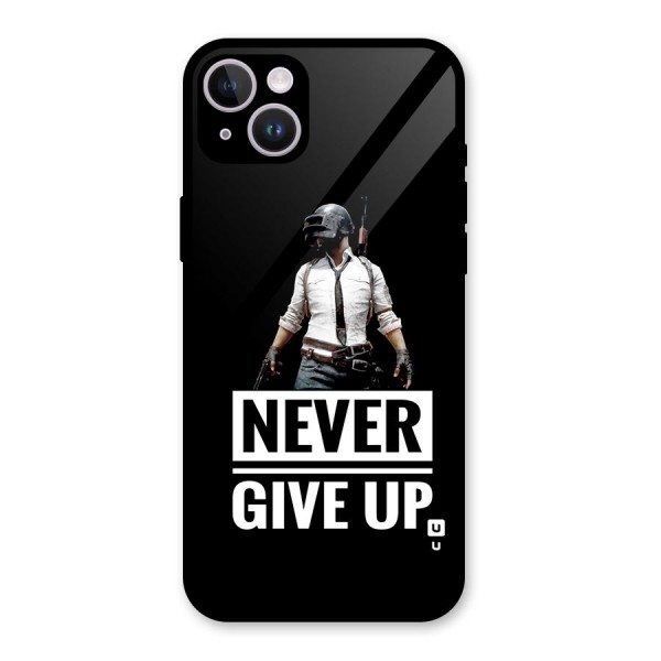 Never Giveup Glass Back Case for iPhone 14 Plus