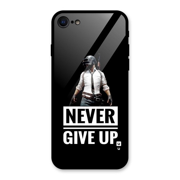 Never Giveup Glass Back Case for iPhone 8