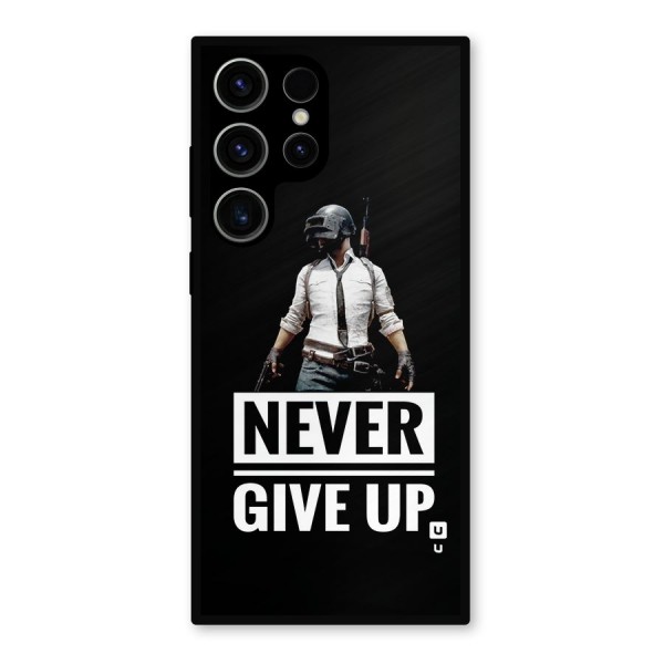 Never Giveup Metal Back Case for Galaxy S23 Ultra