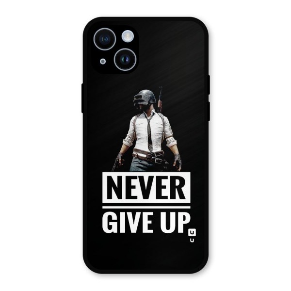 Never Giveup Metal Back Case for iPhone 14