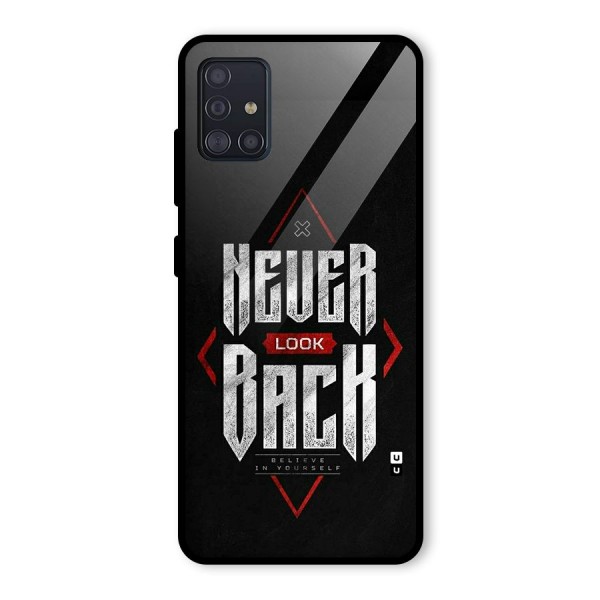 Never Look Back Diamond Glass Back Case for Galaxy A51