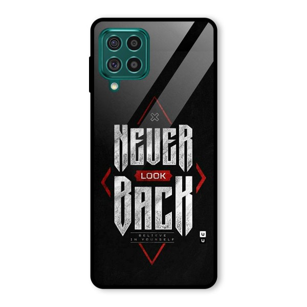 Never Look Back Diamond Glass Back Case for Galaxy F62