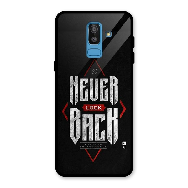 Never Look Back Diamond Glass Back Case for Galaxy J8