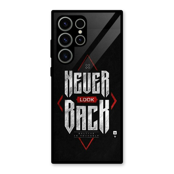 Never Look Back Diamond Glass Back Case for Galaxy S23 Ultra
