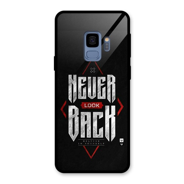 Never Look Back Diamond Glass Back Case for Galaxy S9