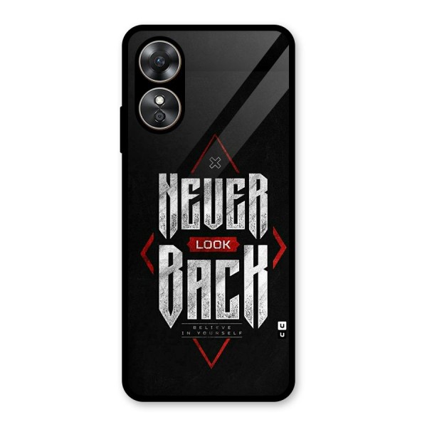 Never Look Back Diamond Glass Back Case for Oppo A17