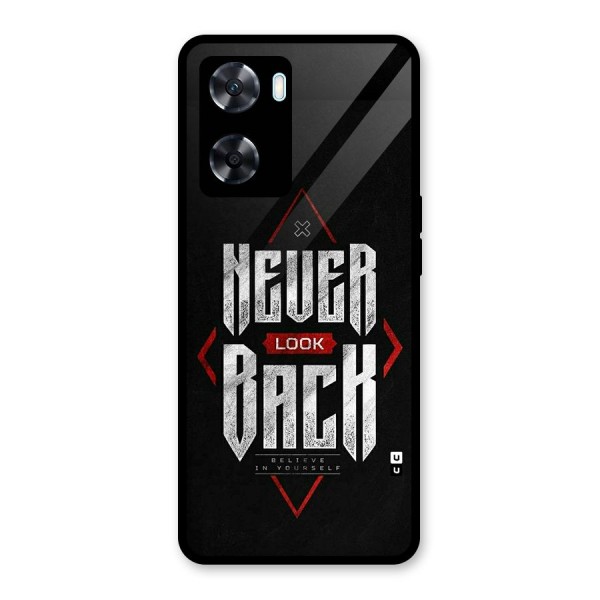 Never Look Back Diamond Glass Back Case for Oppo A77s