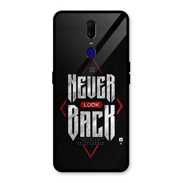 Never Look Back Diamond Glass Back Case for Oppo F11