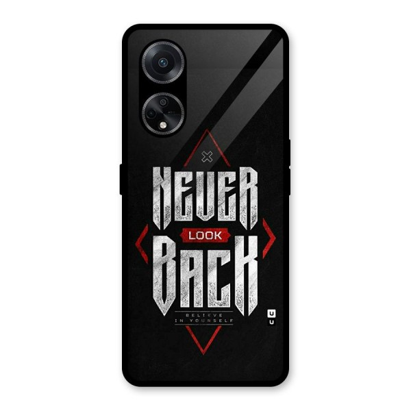 Never Look Back Diamond Glass Back Case for Oppo F23